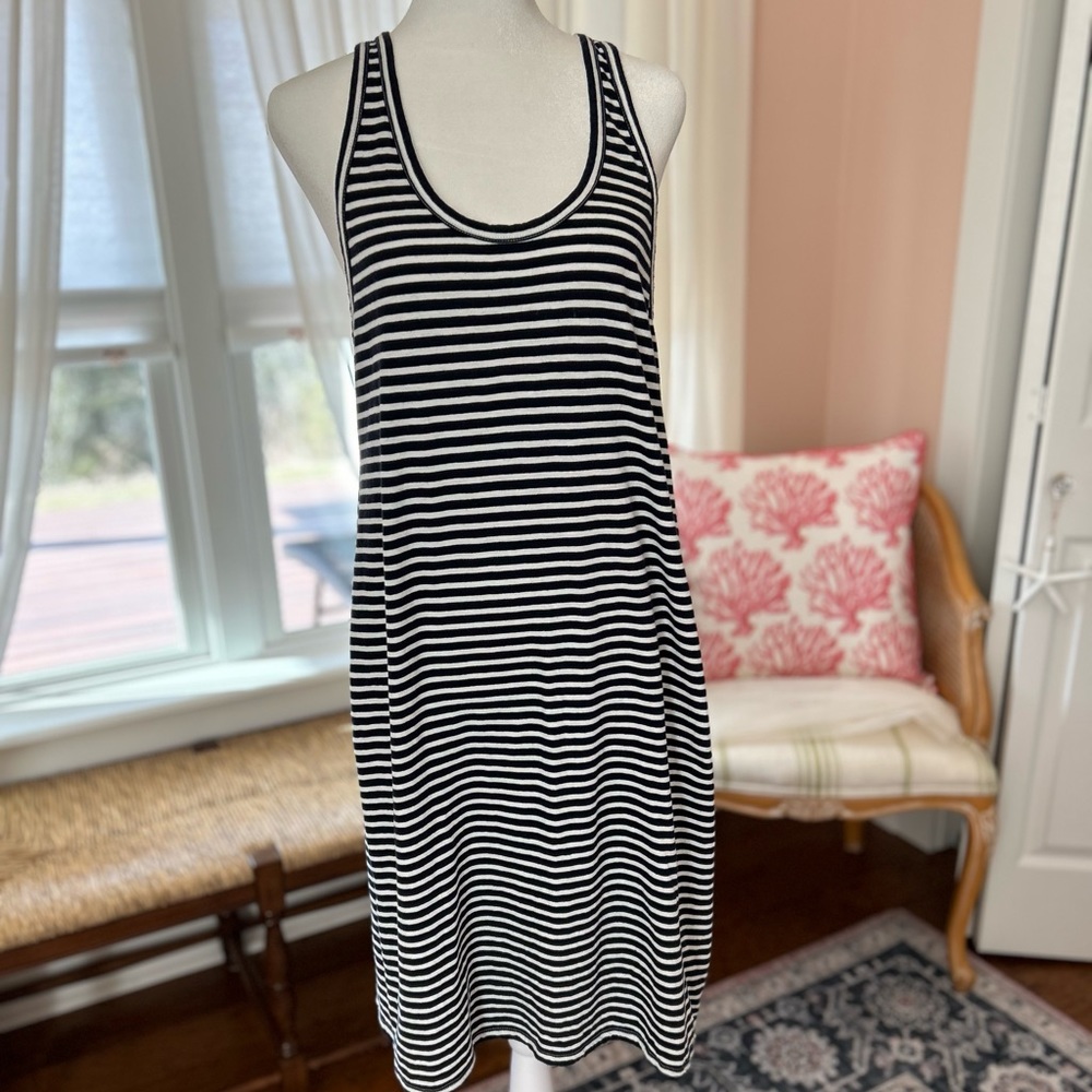 Jcrew navy/white stripe dress